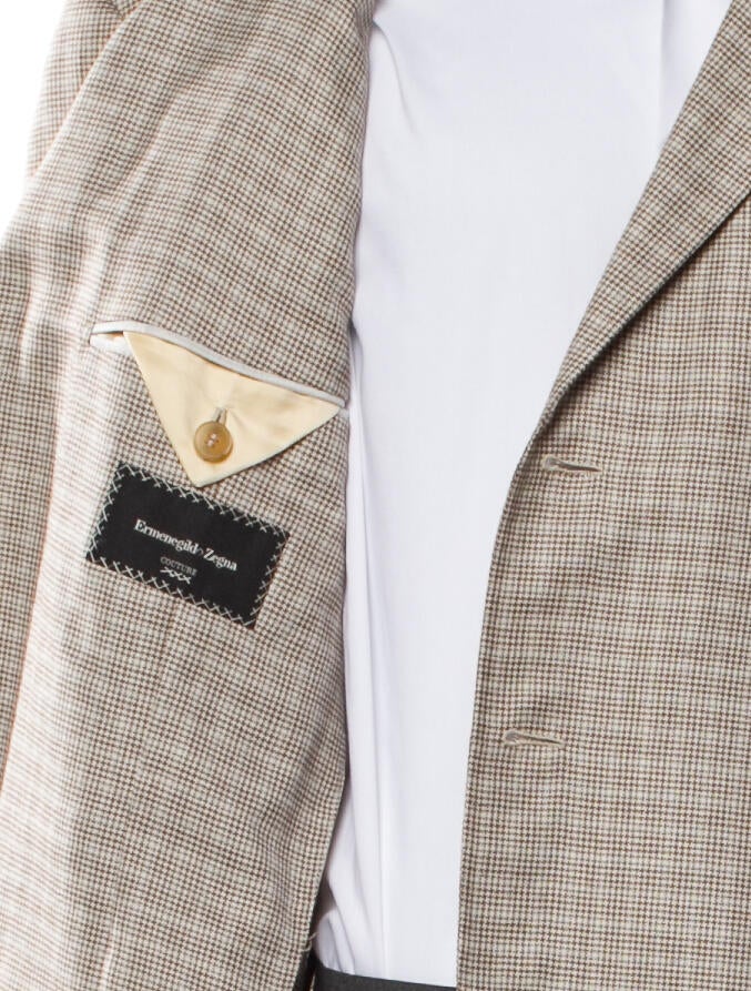 Ermenegildo Zegna Cashmere Plaid Print Blazer